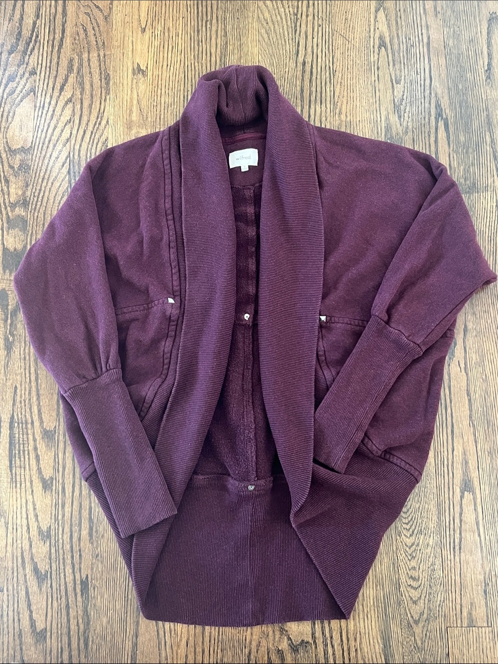 Wilfred Plum Shawl-Collar Open Cardigan